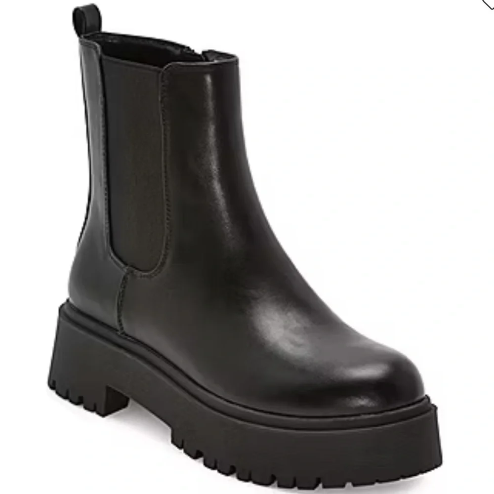 Black Women Block Heel Boots - Picture 1 of 16